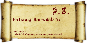 Halassy Barnabás névjegykártya
