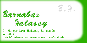 barnabas halassy business card